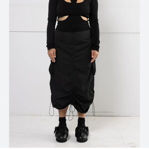 MERCY HOUSE Gather Skirt with adjustable bungee hem detail and 2 patch pockets